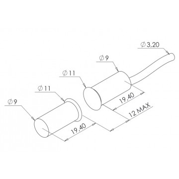 Contact magnétique 2 fils 2m menuiserie bois