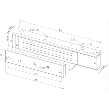 Ventouse électromagnétique applique 300 daN 12-24V
