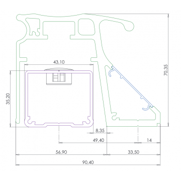 Bandeau CPREG2N 400 mm AS 300 daN 12/24V DC + CTC