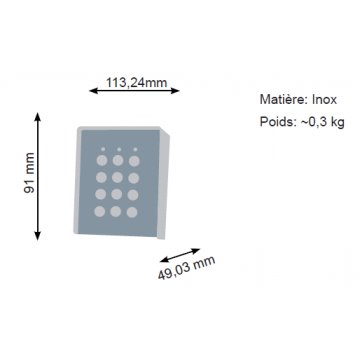 Clavier - montage en saillie - boîtier INOX