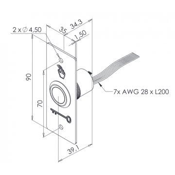 Bouton poussoir infrarouge encastré en inox - E