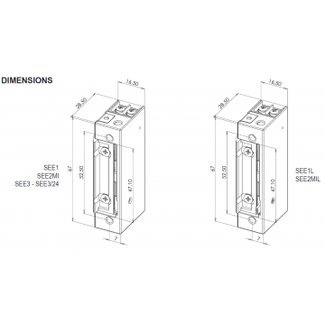 Gâche électrique à rupture de courant 12V + diode