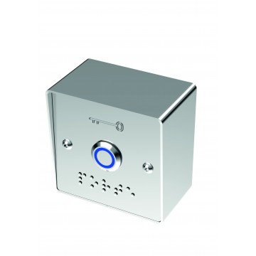 Bouton poussoir bleu 6FS avec plaque braille