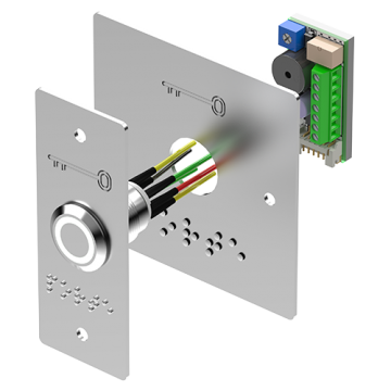 Bouton poussoir inox avec plaques étroite et large