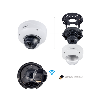 Outdoor Vandal-proof Dome, 2M 60fps, H.265/H.264/M