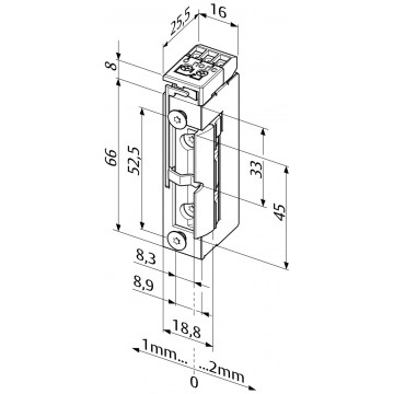 Gâche électrique 22-42V à émission - 118FRR