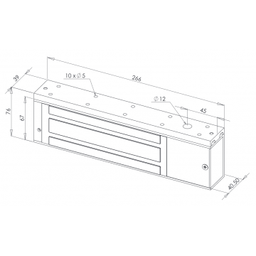 Ventouse électromagnétique applique 500 daN 12-24V